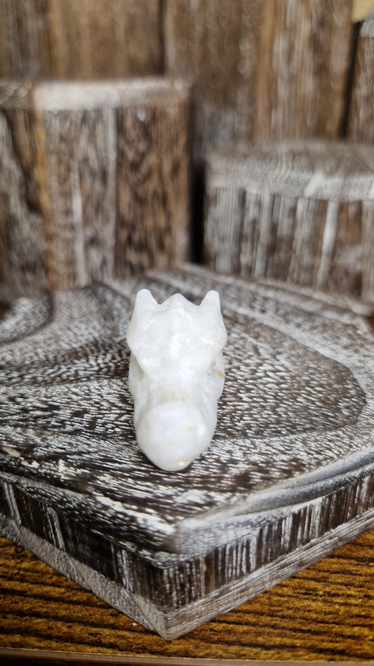 White Calcite Dragon's Head - 19