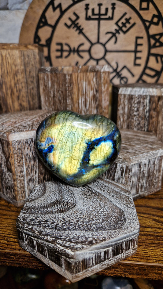 Labradorite Heart  - 15