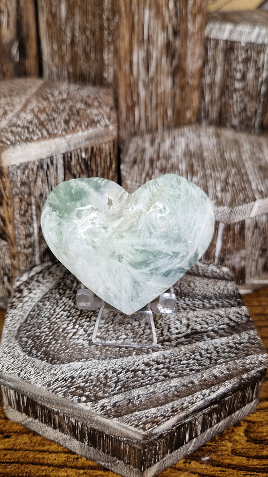 Feather Fluorite Heart - 64