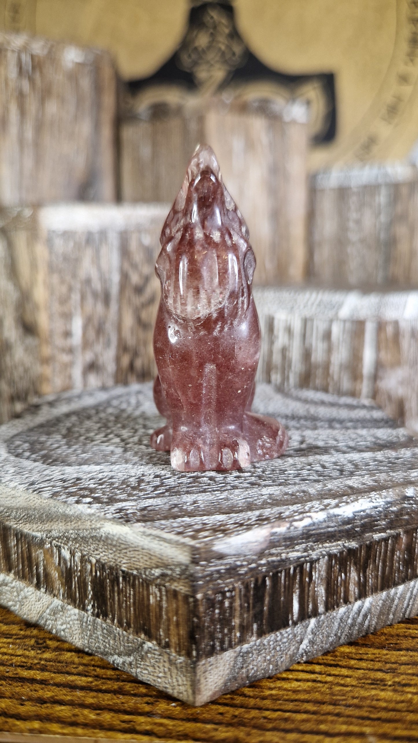 Strawberry Quartz Wolf - 13