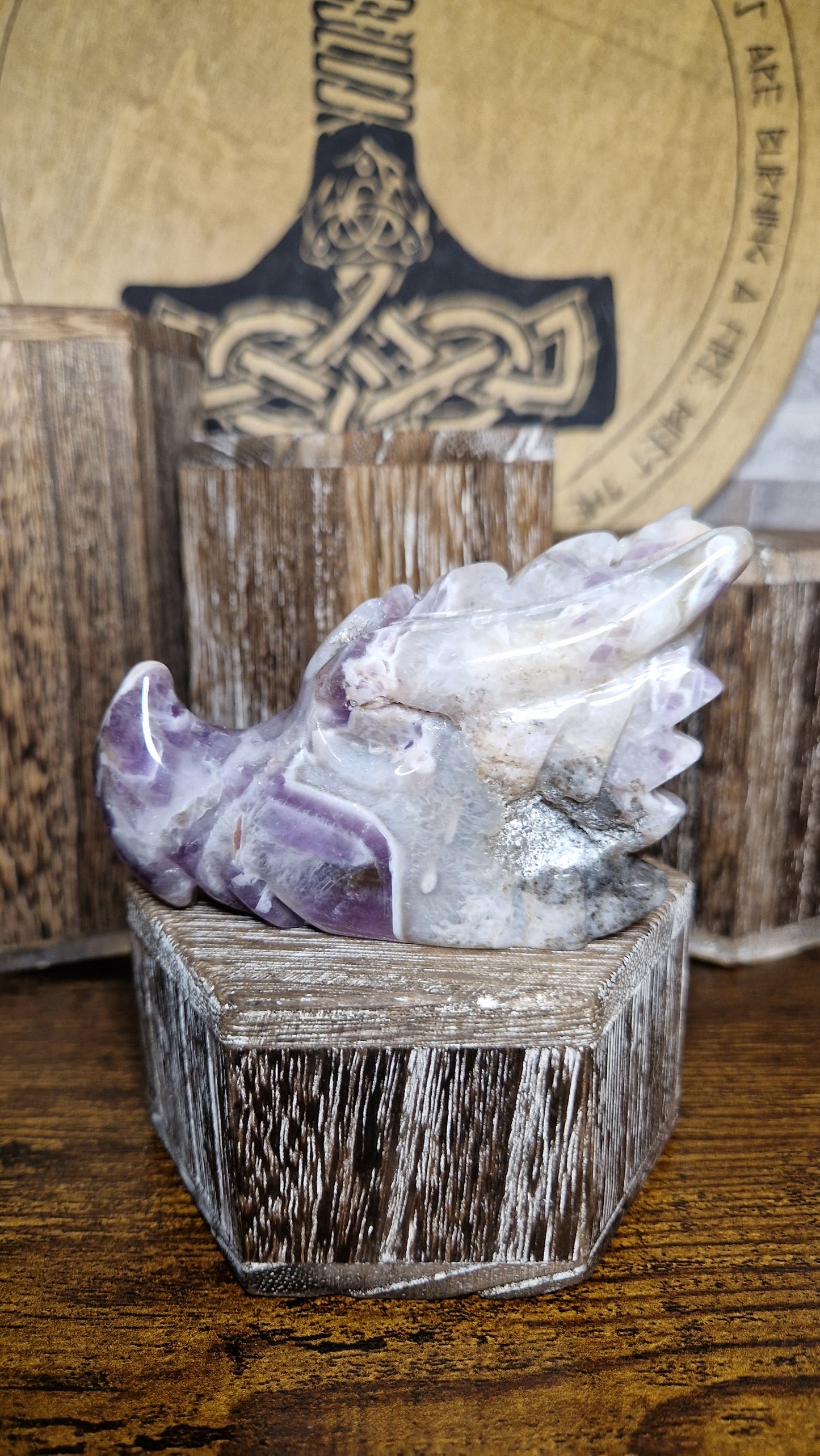Chevron Amethyst Dragon's Head - 4