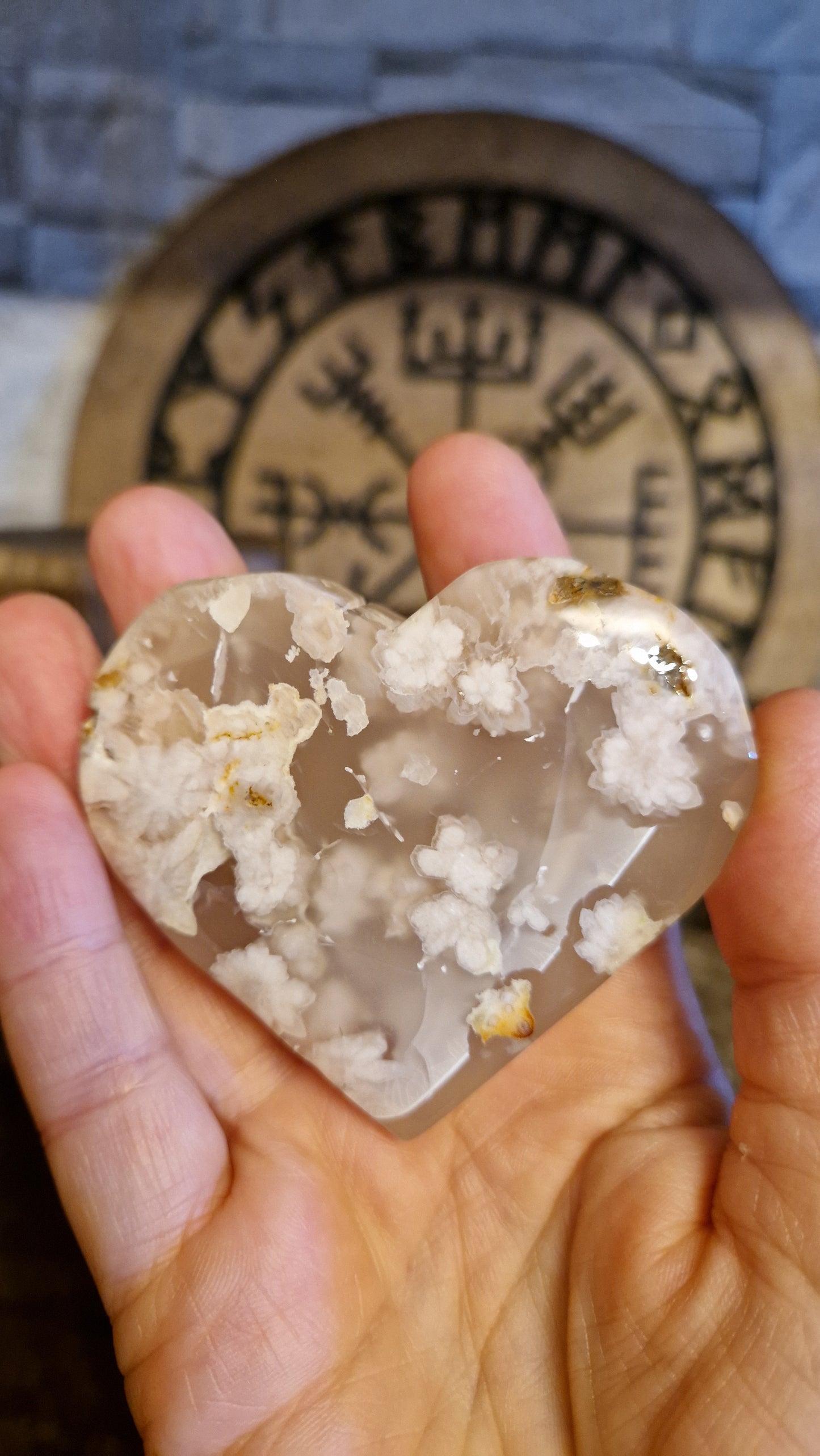 Flower Agate Heart - 25