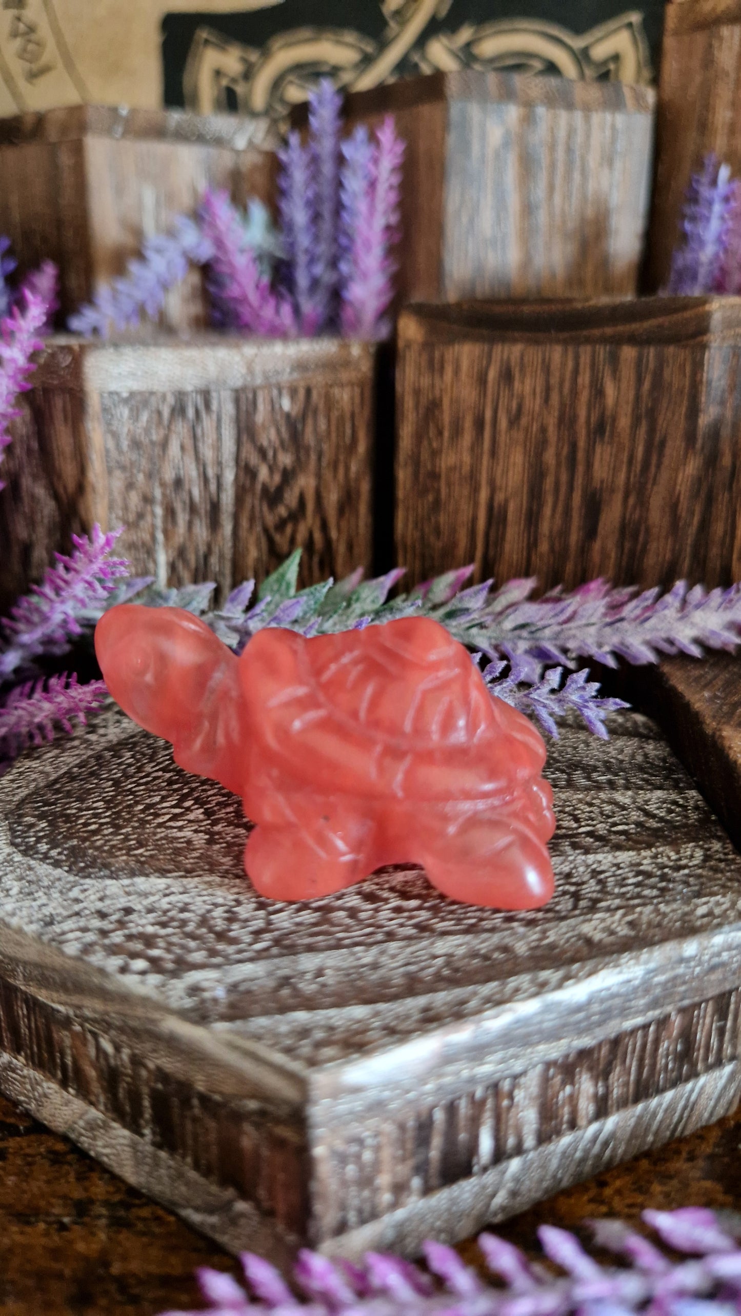 Cherry Quartz Turtle