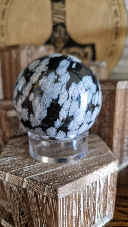 Snowflake Obsidian Sphere  - 691