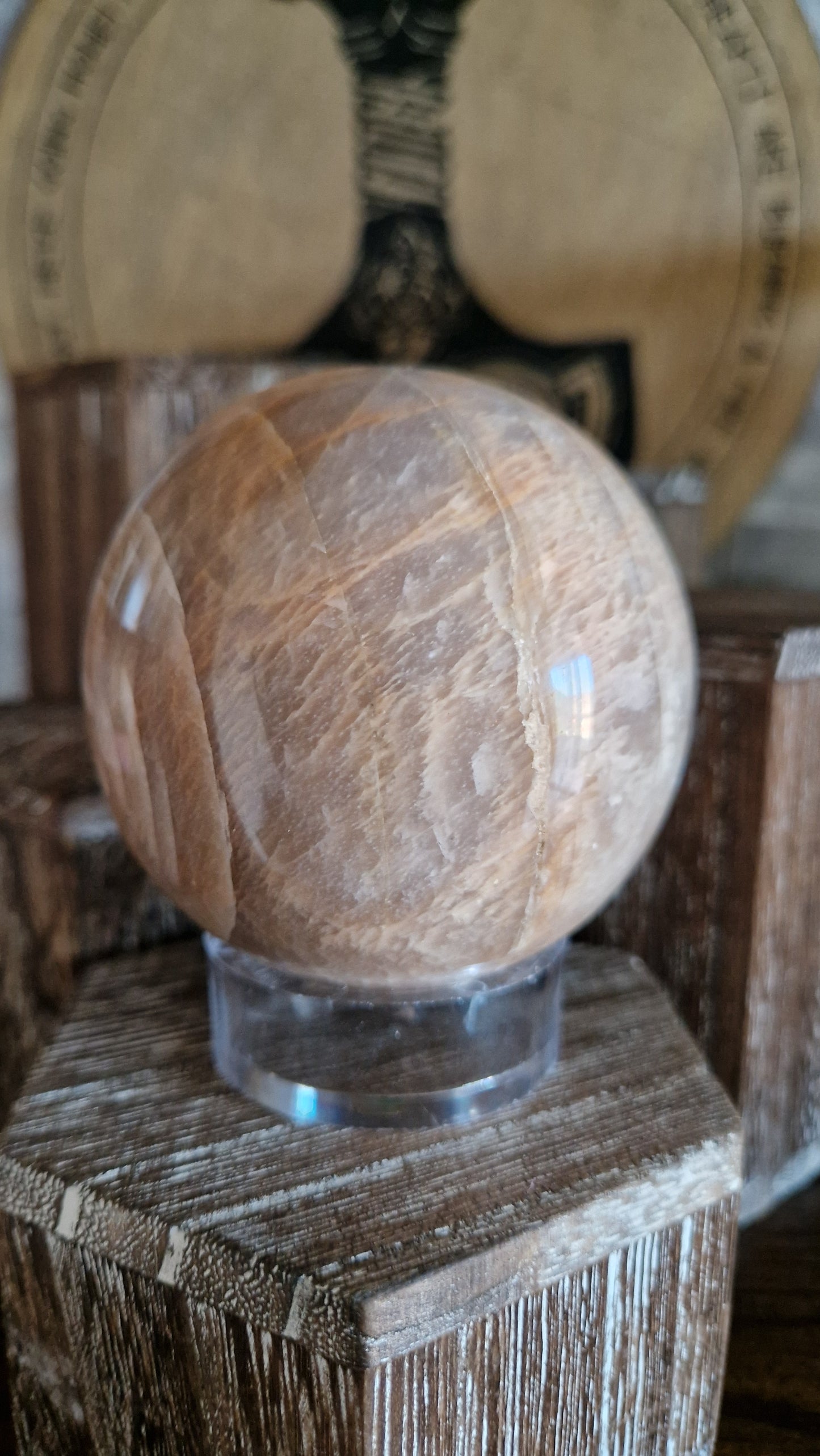Peach Moonstone Sphere  - 687