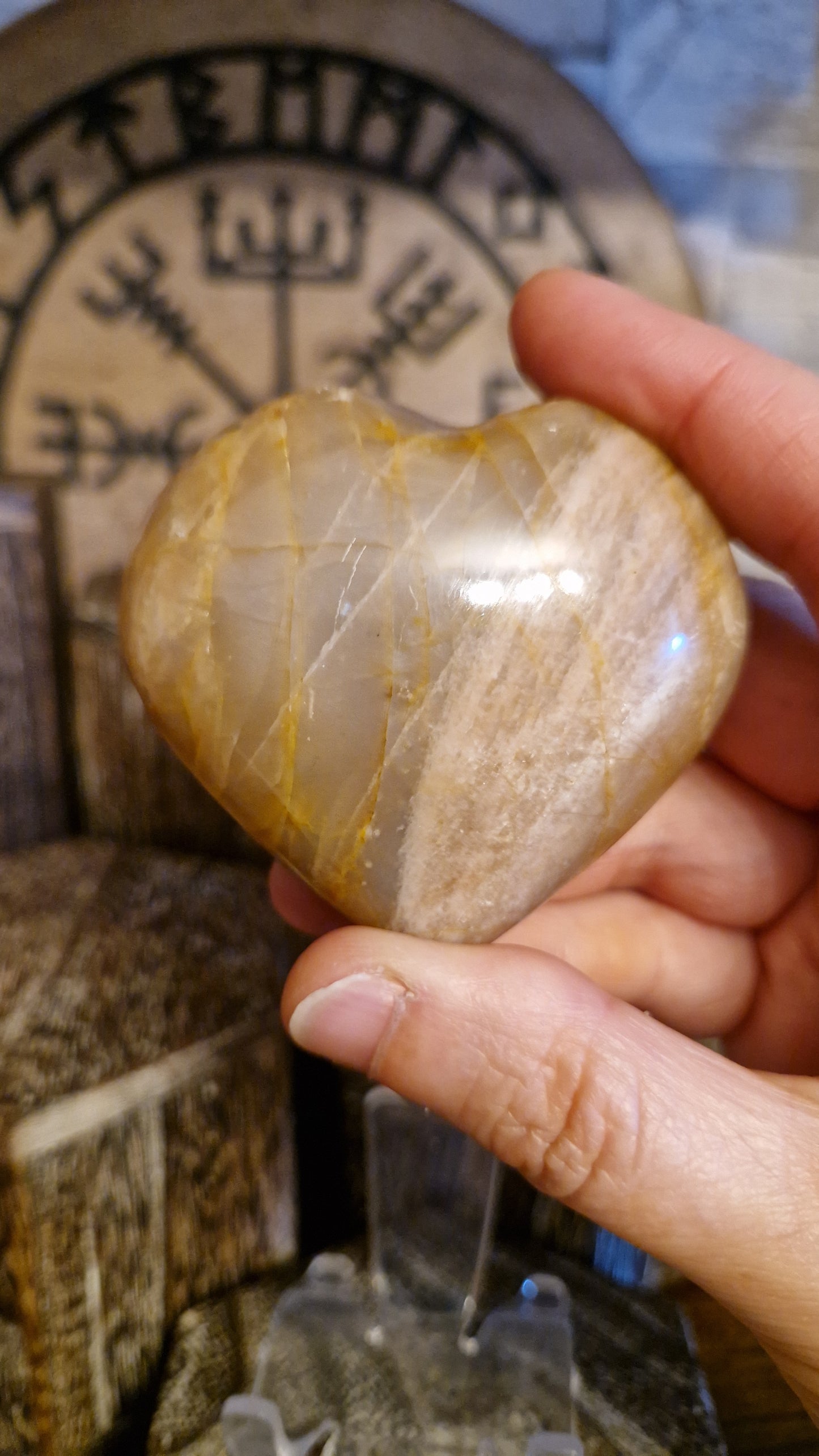 Peach Moonstone Heart - 37