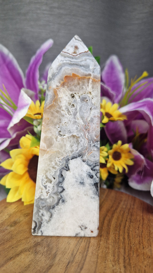 Crazy Lace Agate Tower - 327