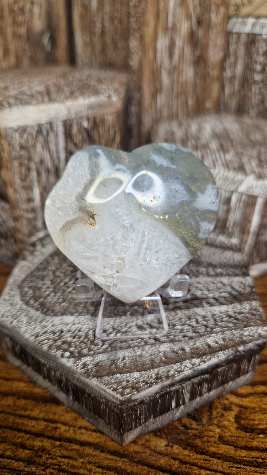 Moss Agate Heart  - 76