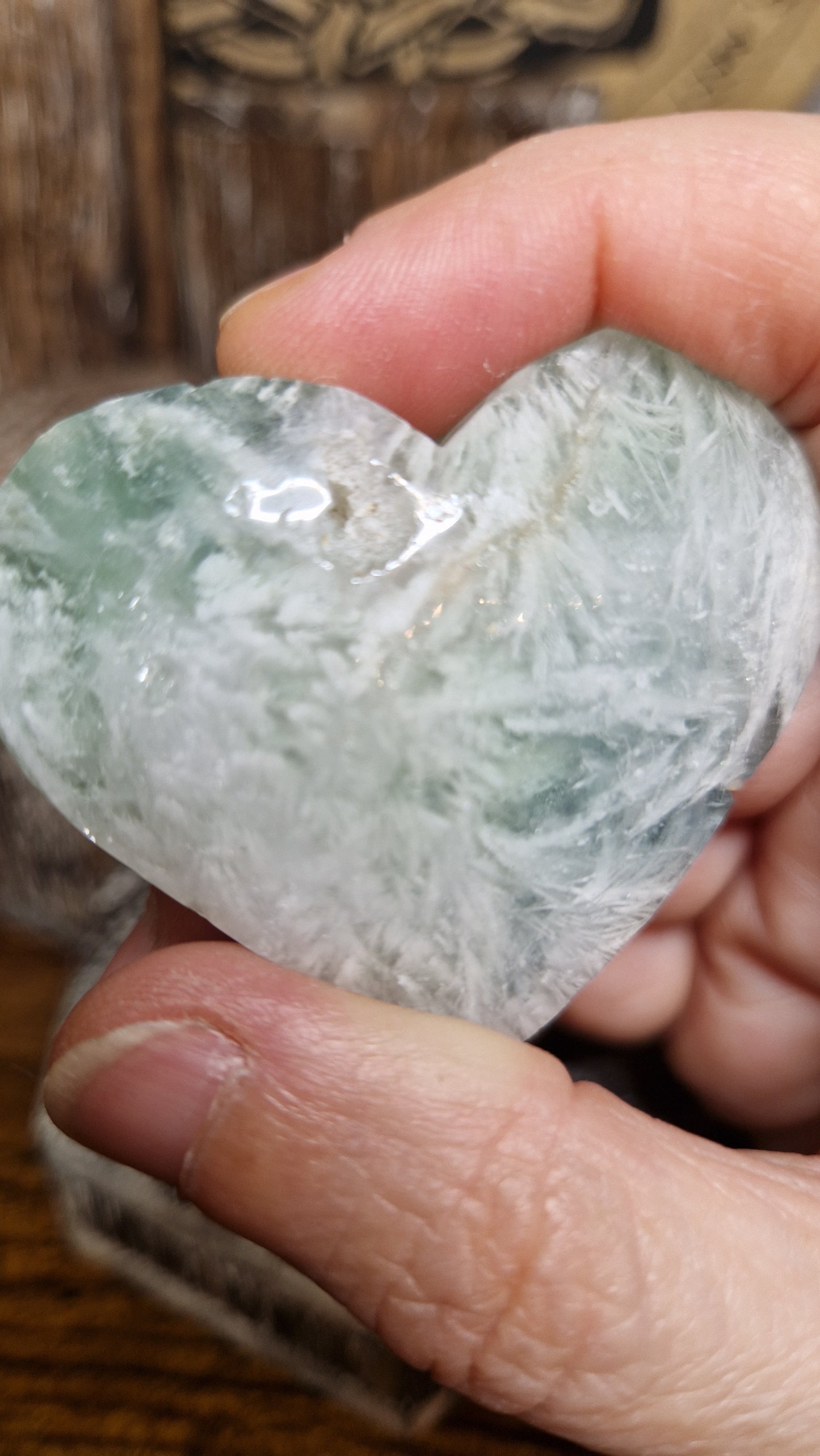 Feather Fluorite Heart - 64