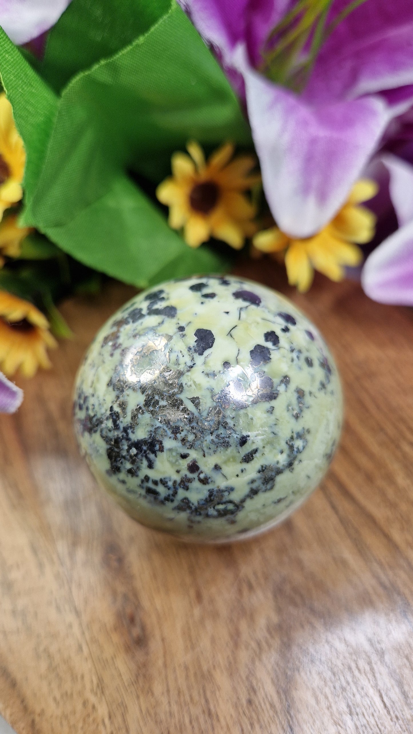 Serpentine/Pyrite Sphere - 515