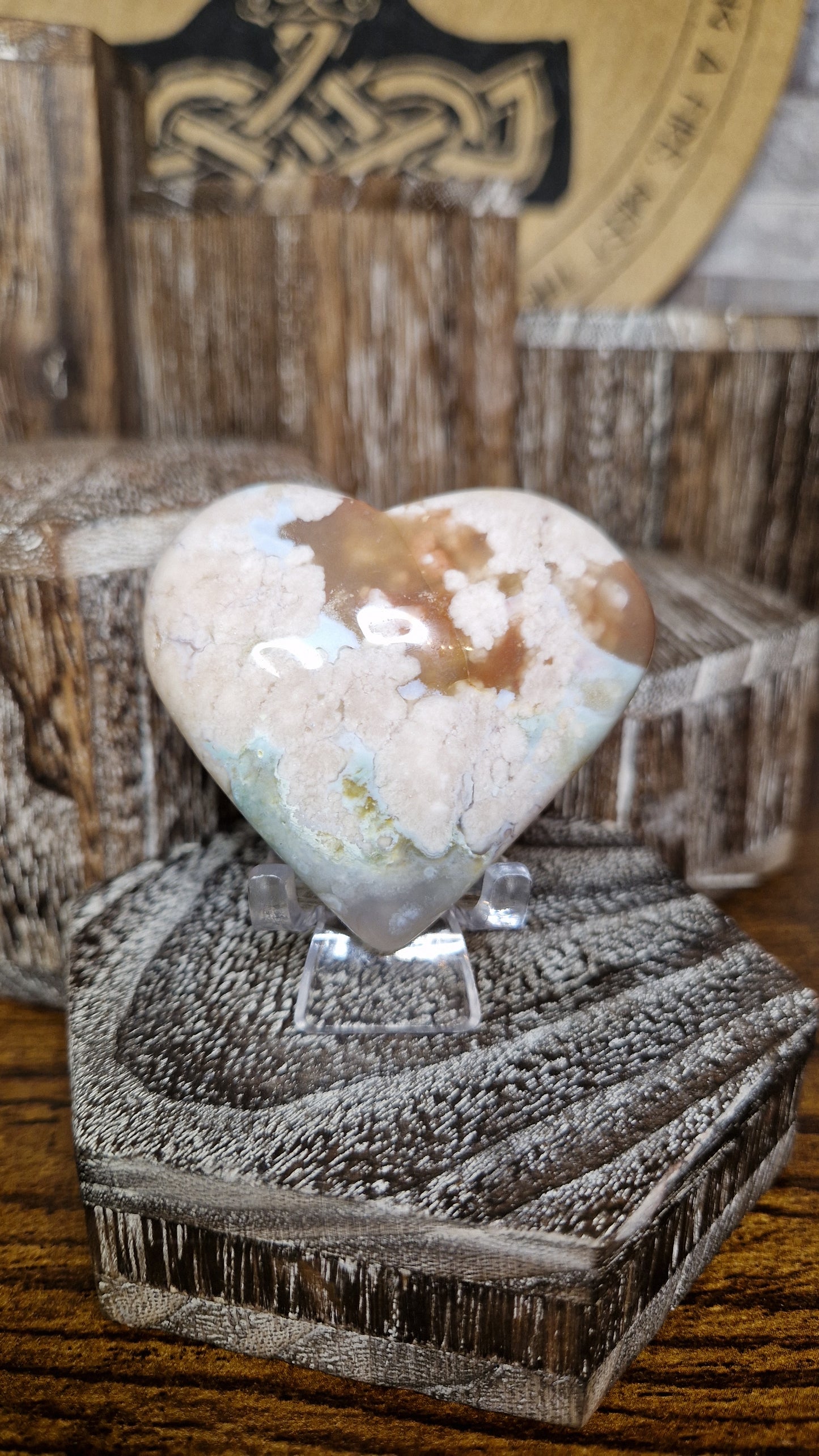 Flower Agate Heart - 47