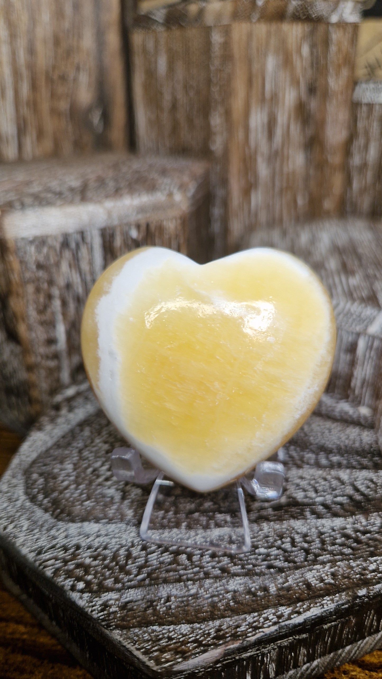Yellow Calcite Heart - 81