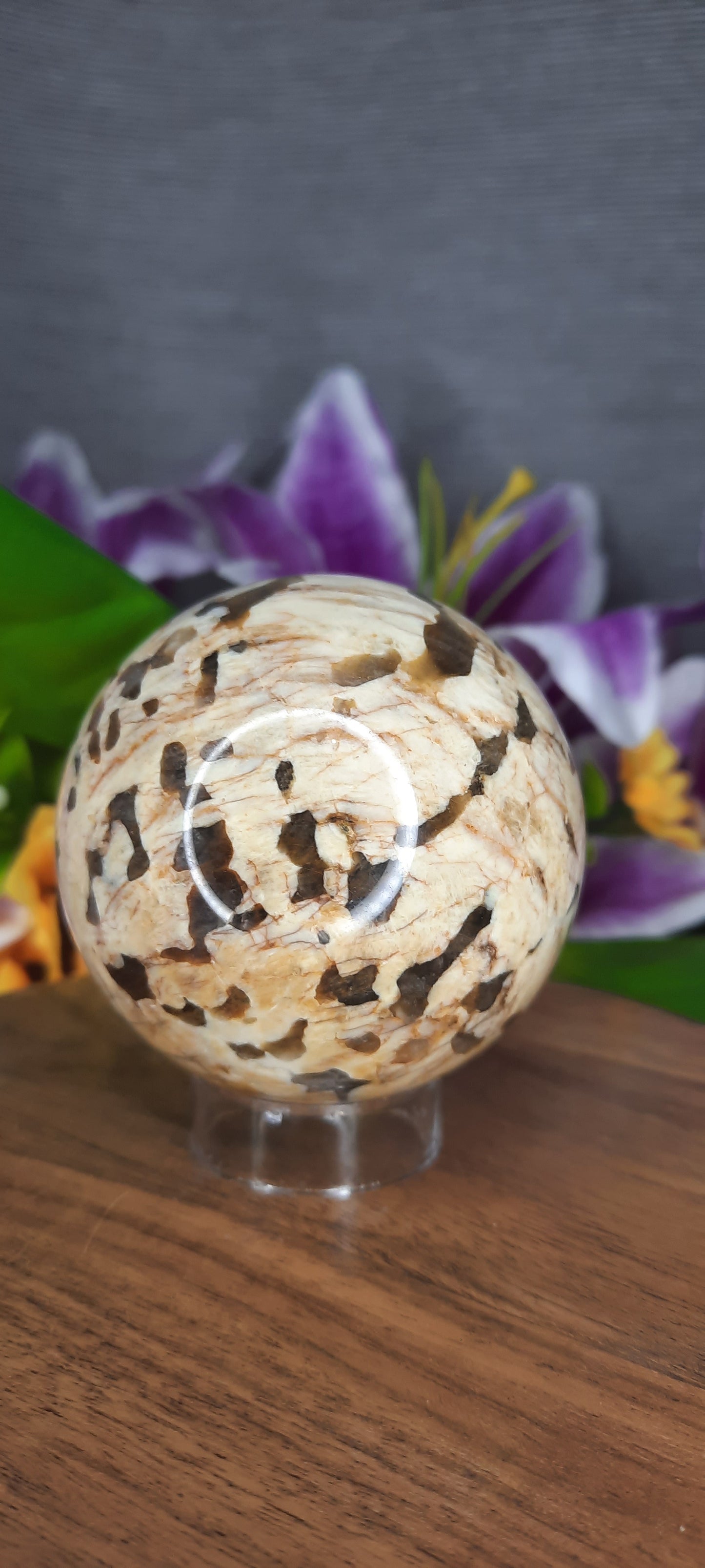 Moonstone and Smoky Quartz Sphere  - 497
