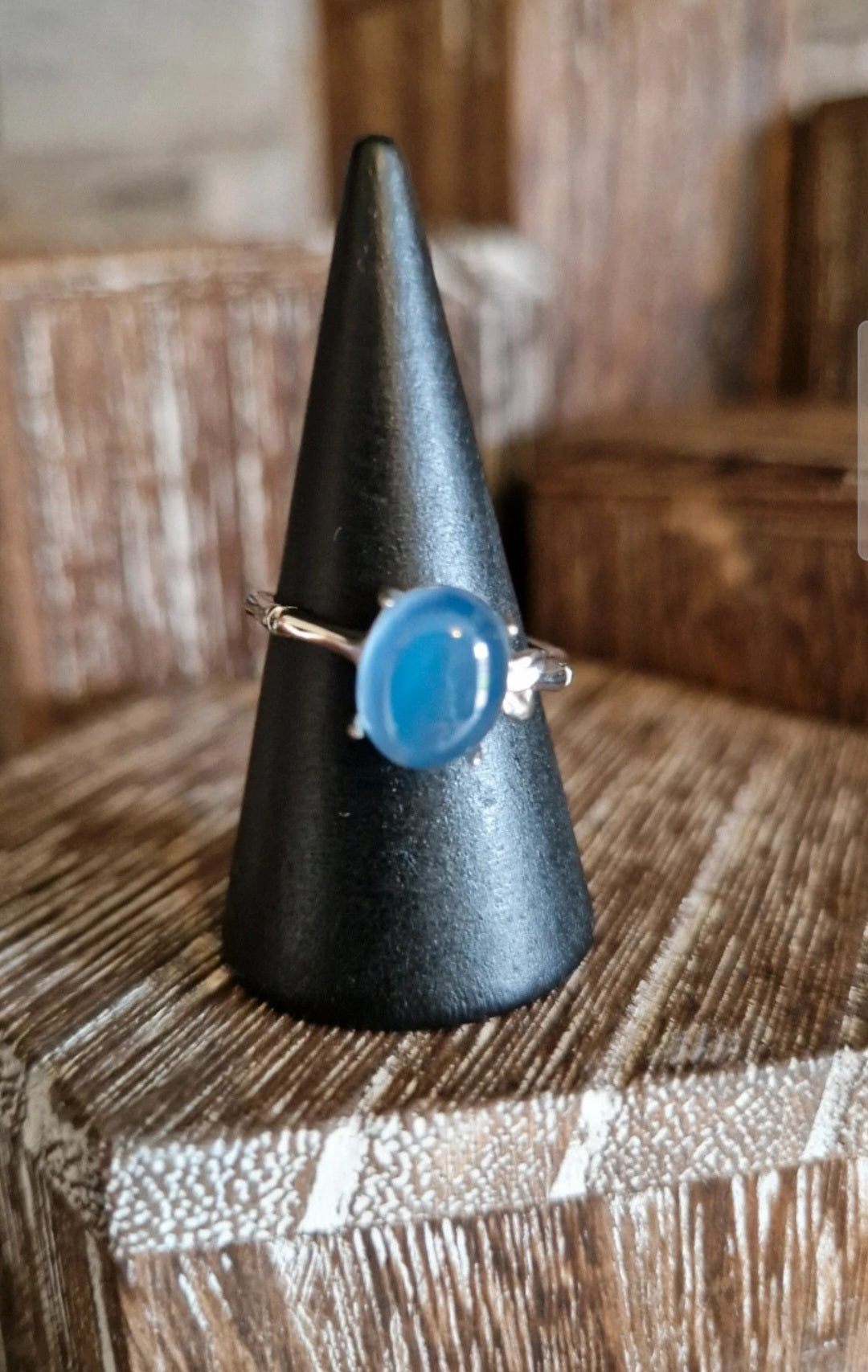Blue Opal Adjustable Ring