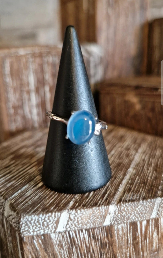 Blue Opal Adjustable Ring