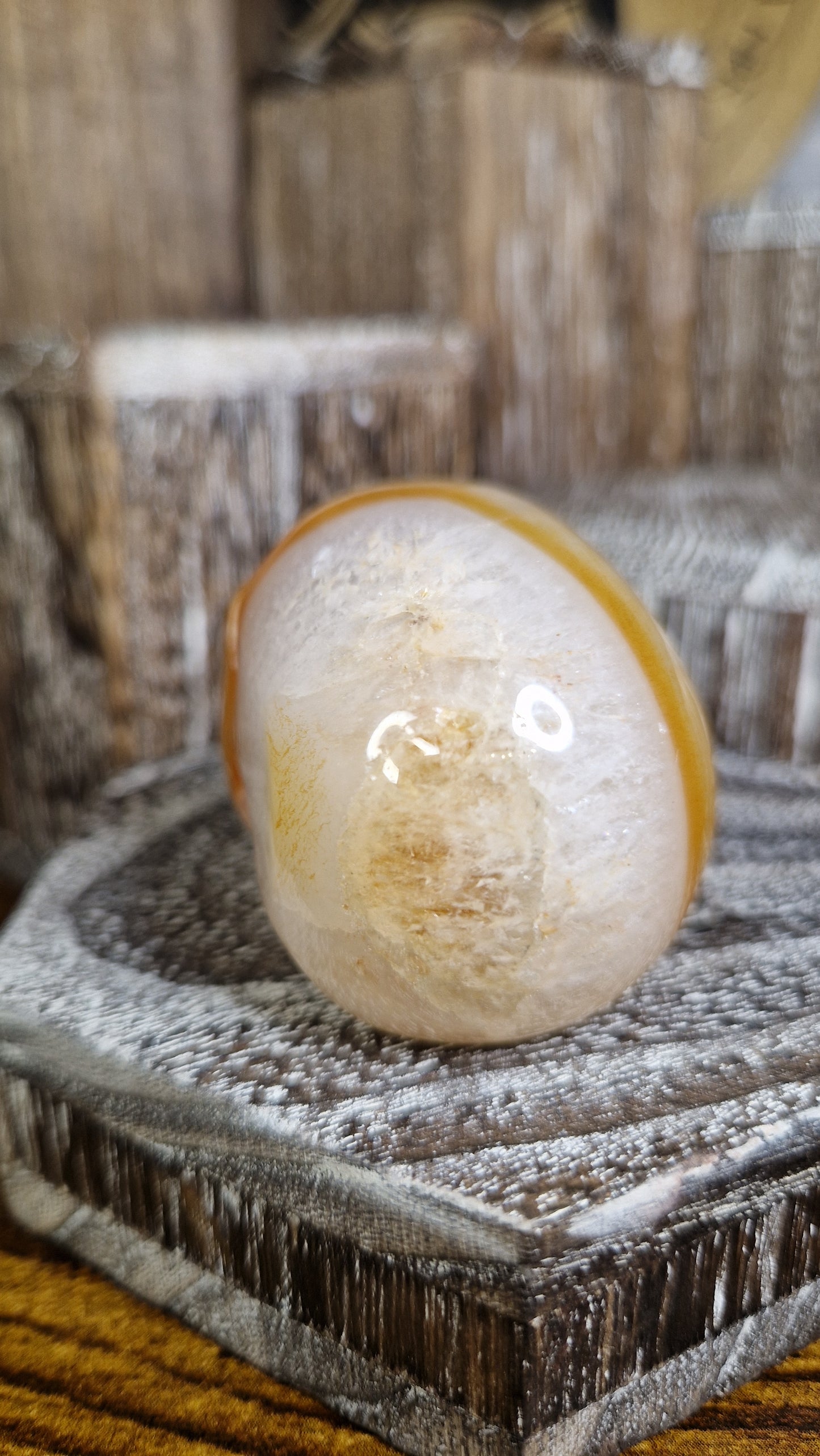 Golden Healer with Clear Quartz Skull - 15