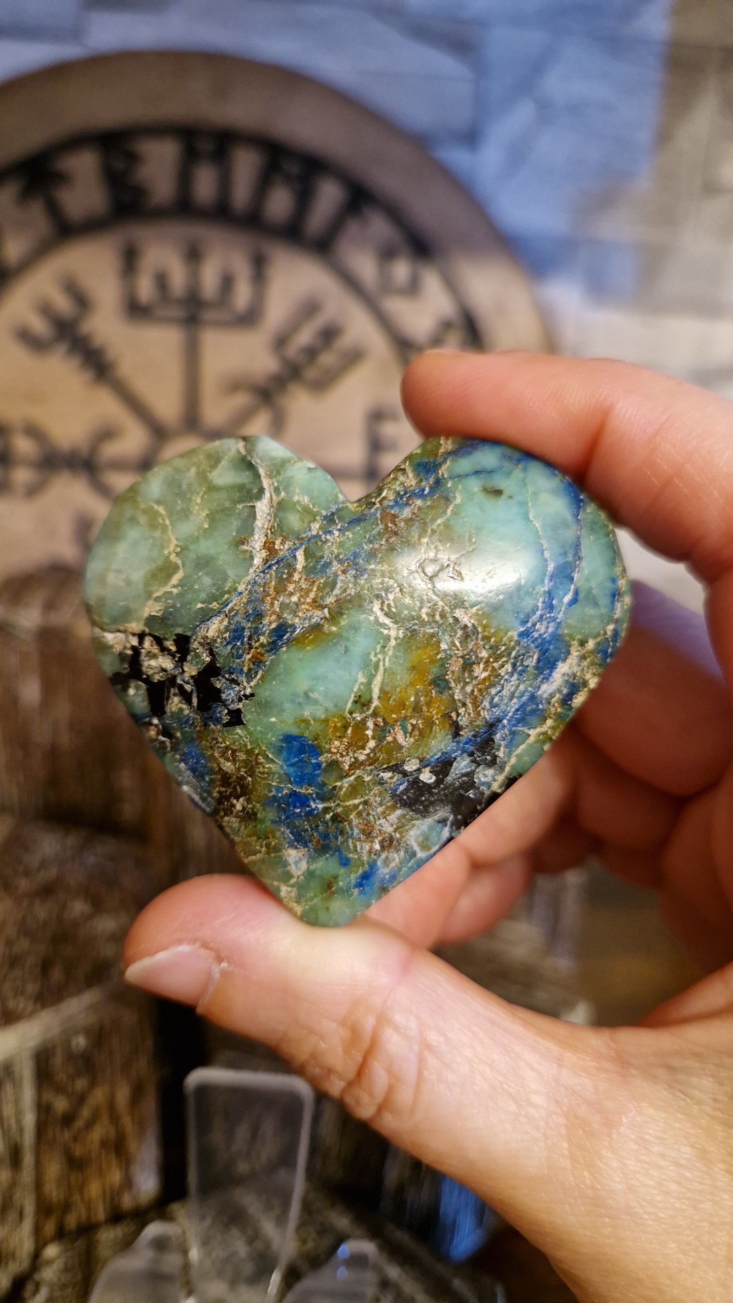 Malachite and Chrysocolla Heart - 33