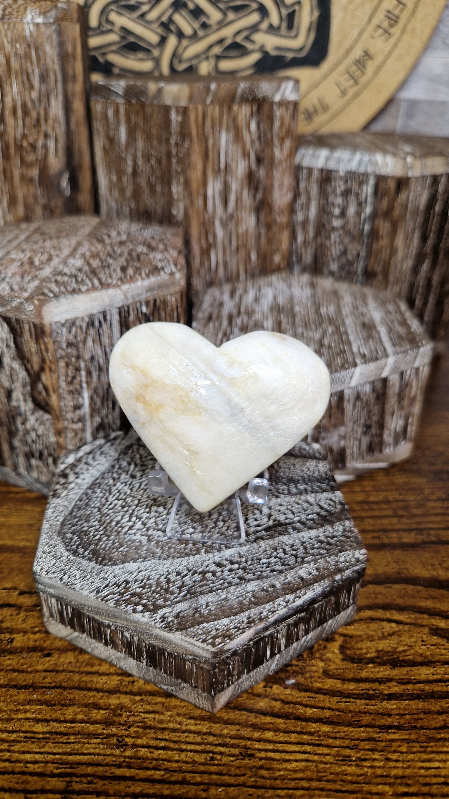 Peach Moonstone Heart - 63