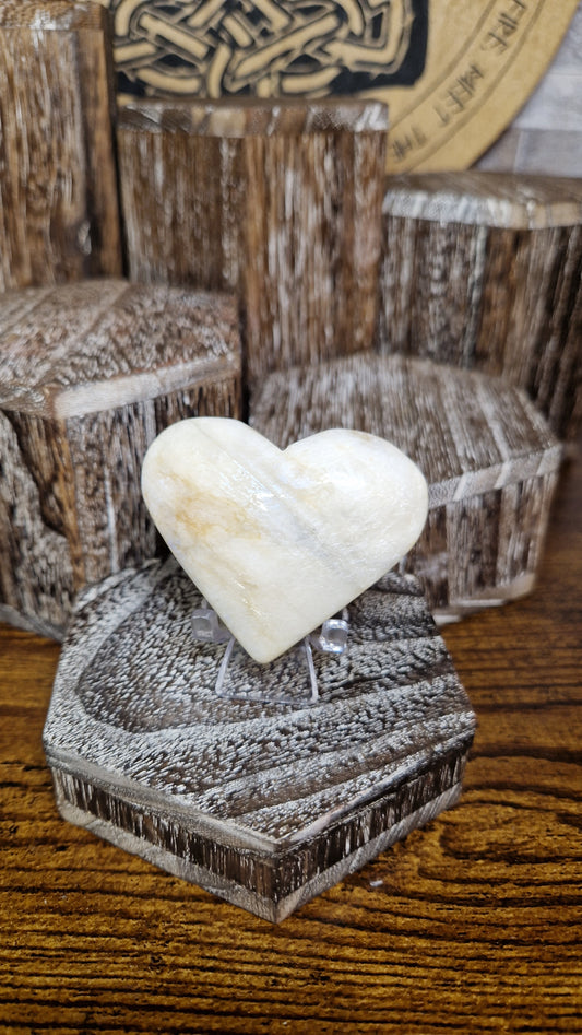 Peach Moonstone Heart - 63