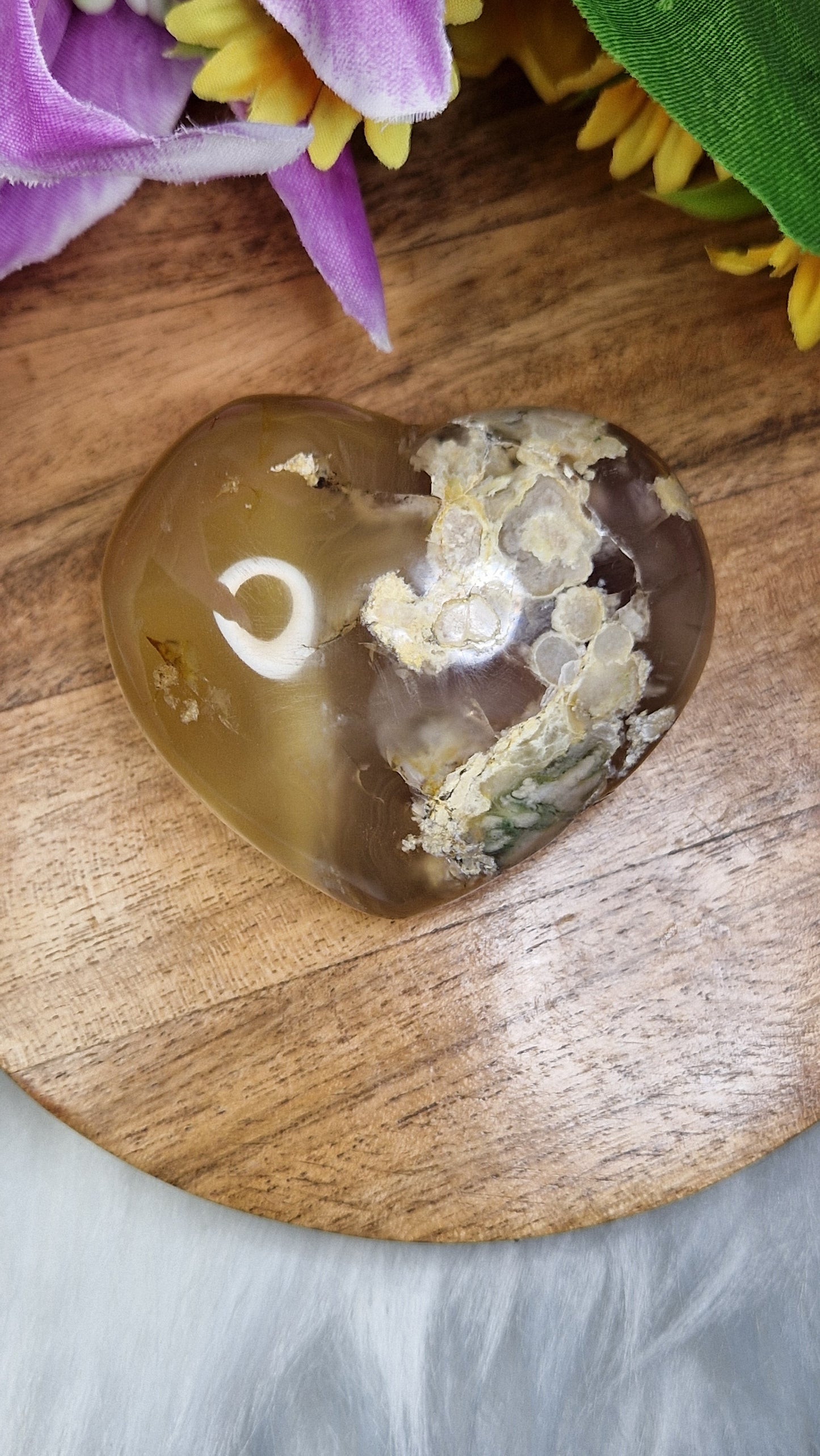 Flower Agate Heart - 482