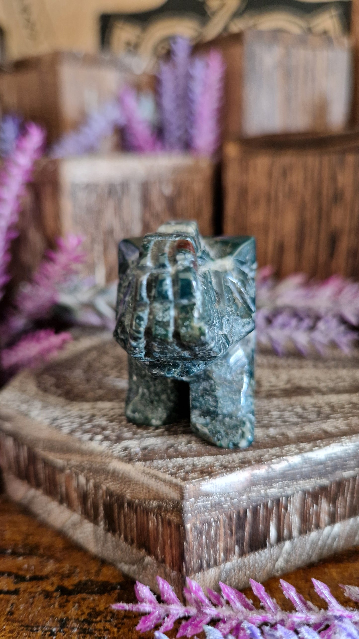 Moss Agate Elephant