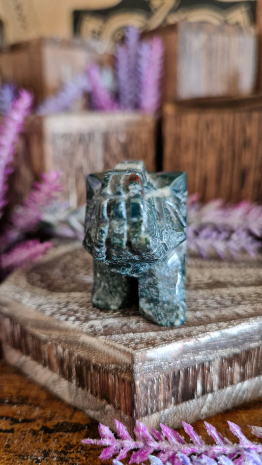 Moss Agate Elephant