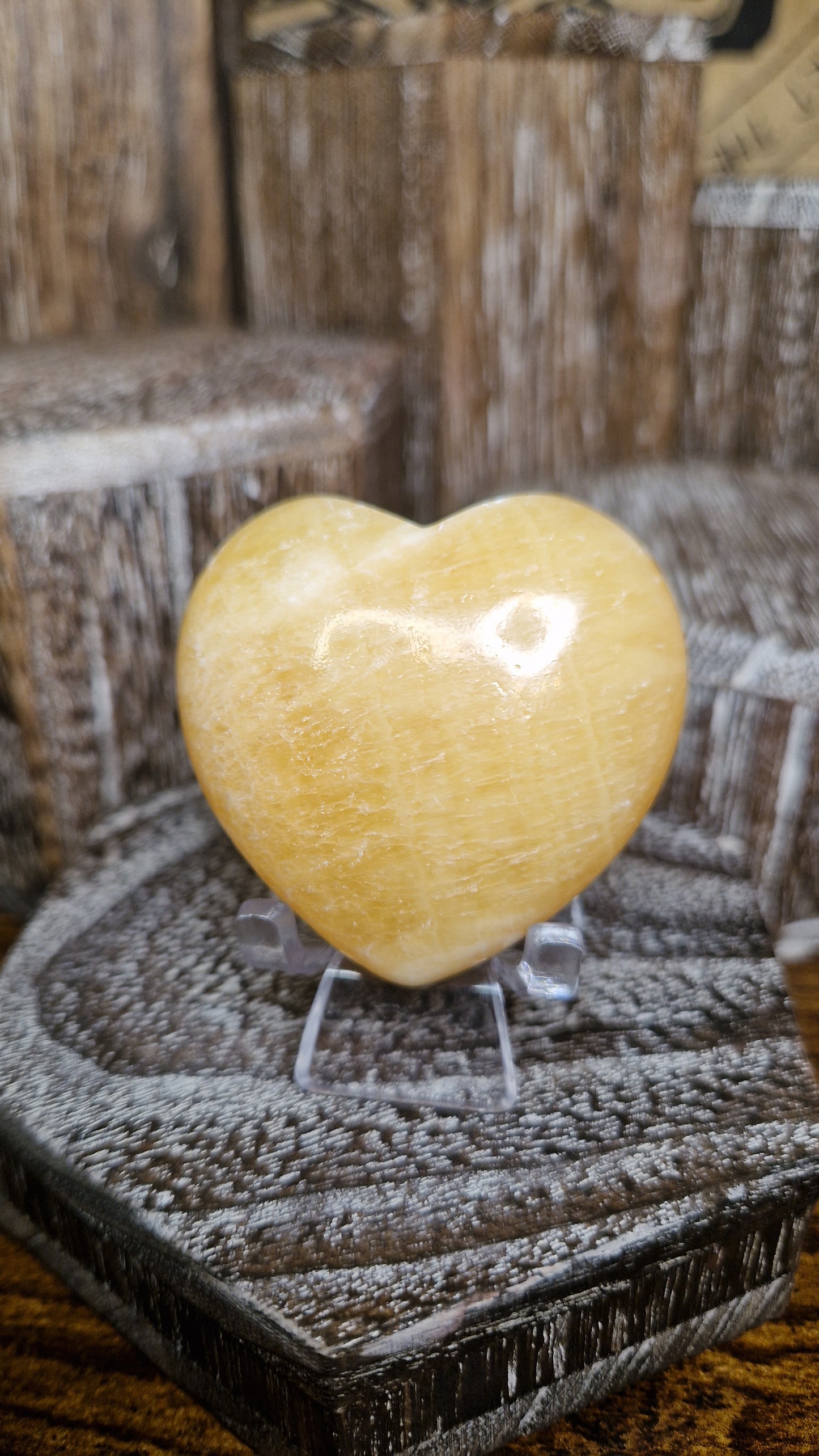 Yellow Calcite Heart - 81