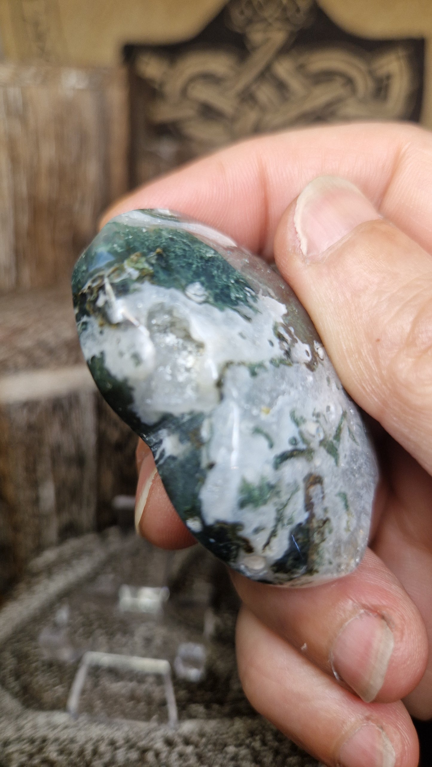 Moss Agate Heart  - 77