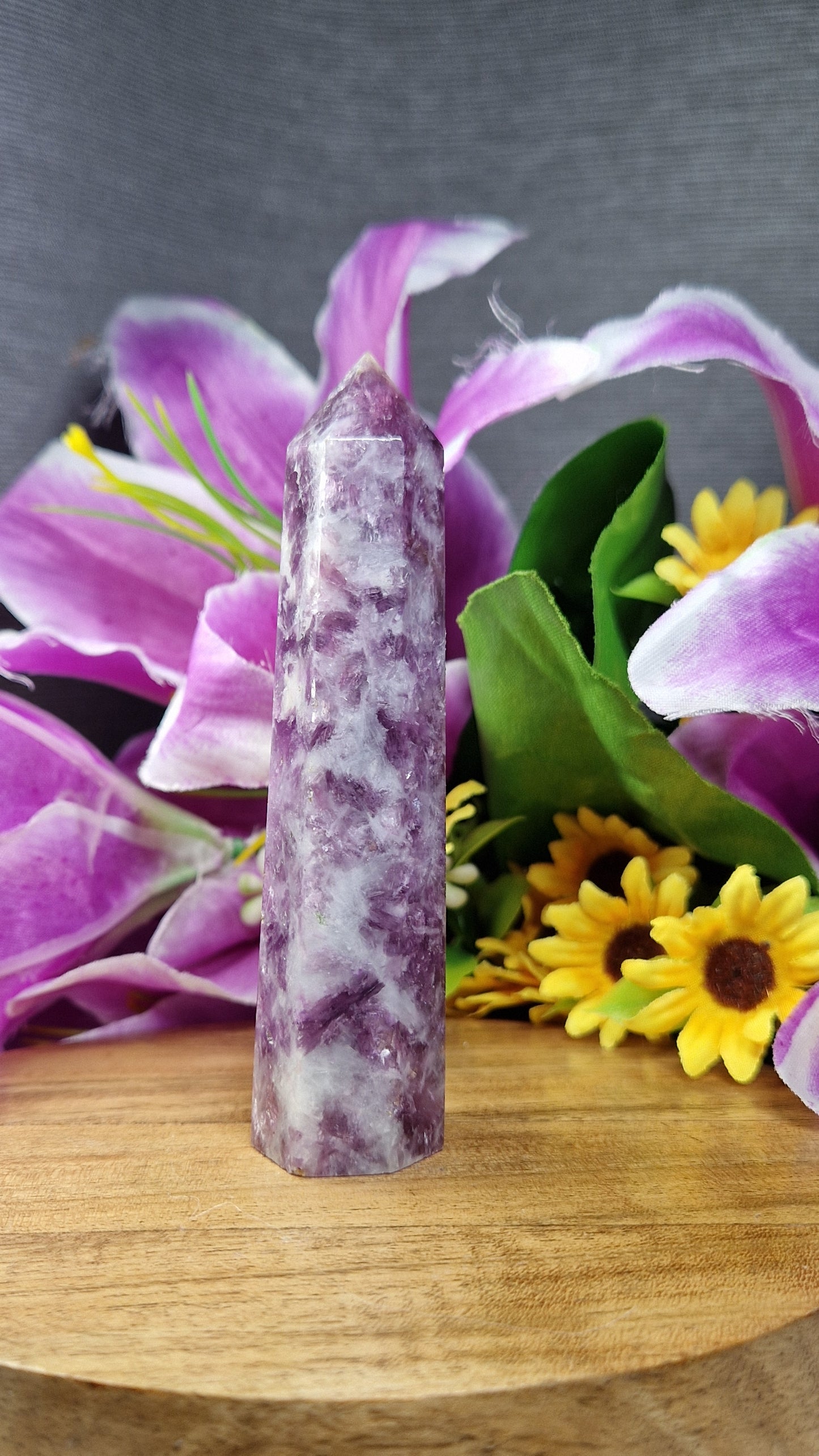 Gem Lepidolite Tower - 215