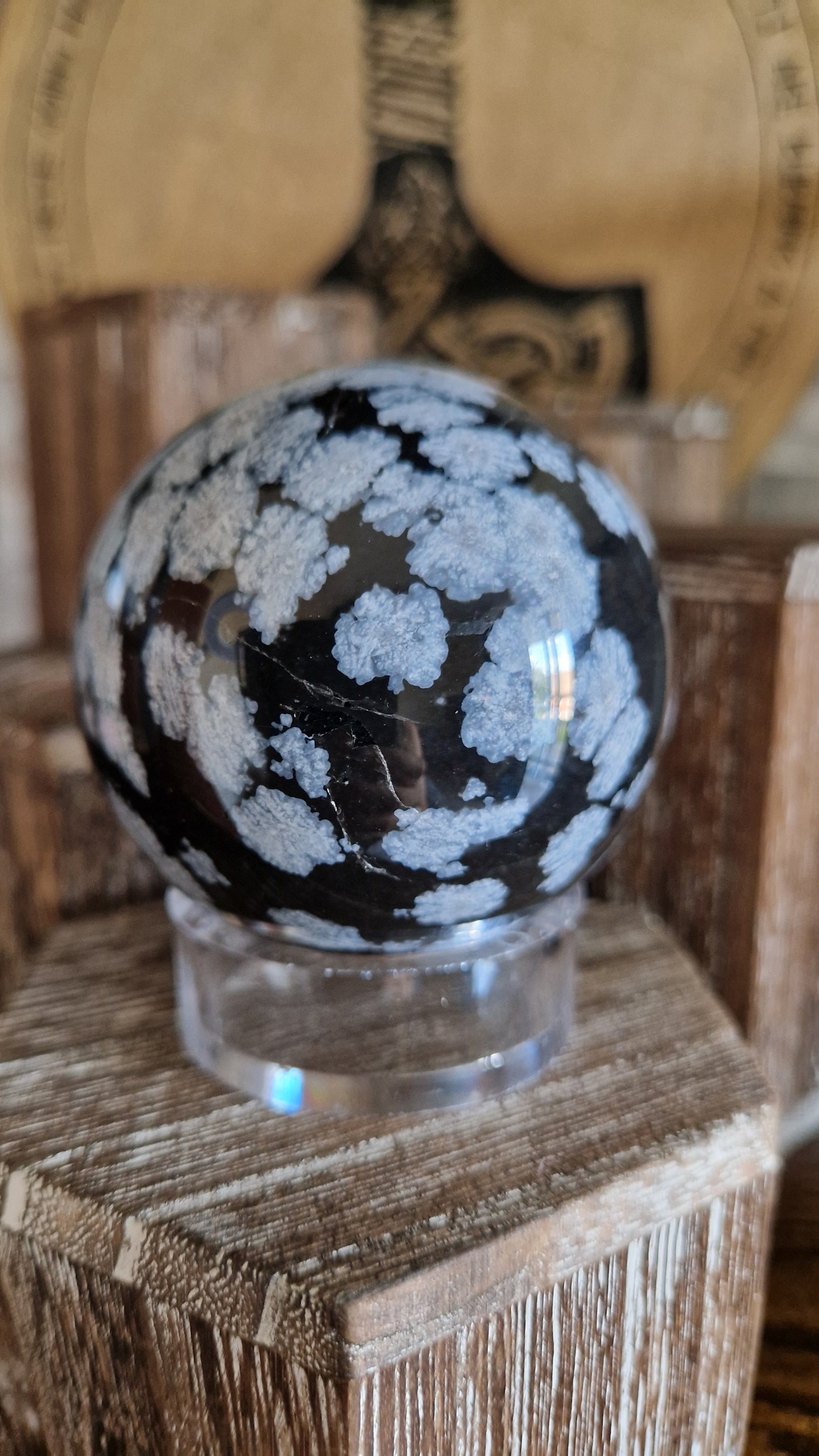 Snowflake Obsidian Sphere  - 691