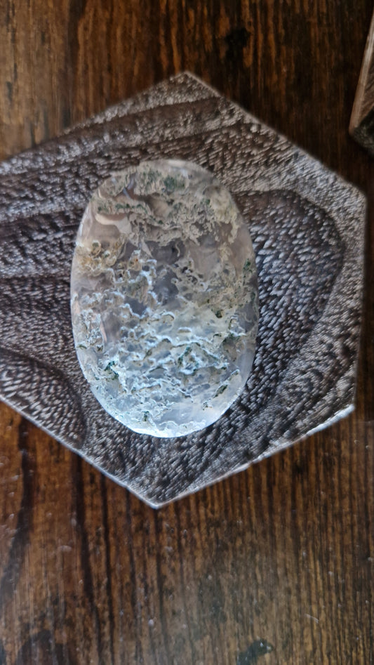 Moss Agate Palmstone - 398