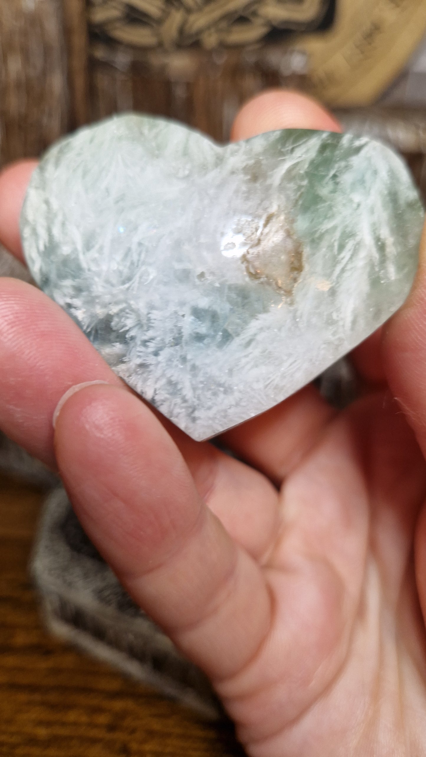 Feather Fluorite Heart - 64