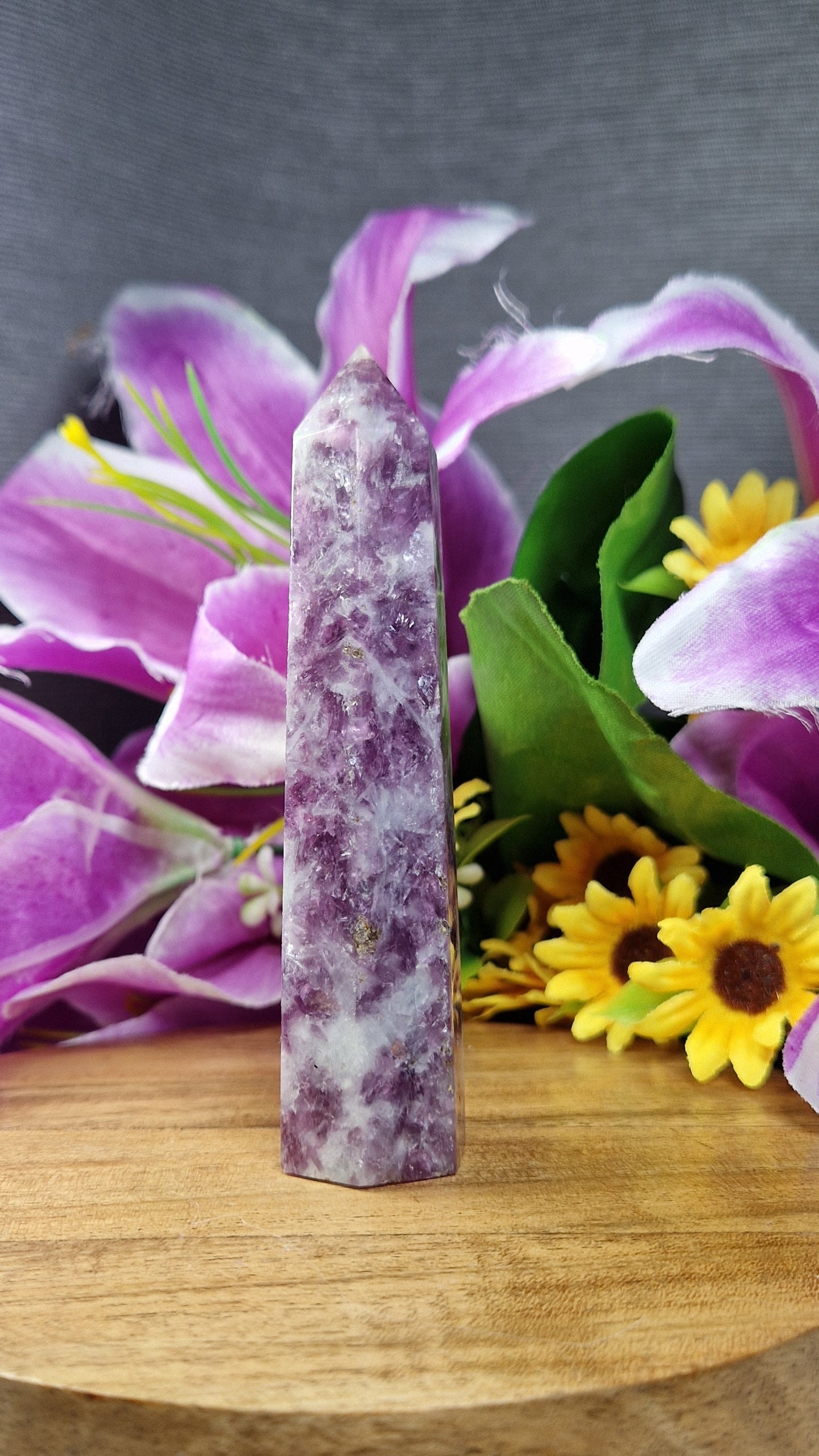 Gem Lepidolite Tower - 215