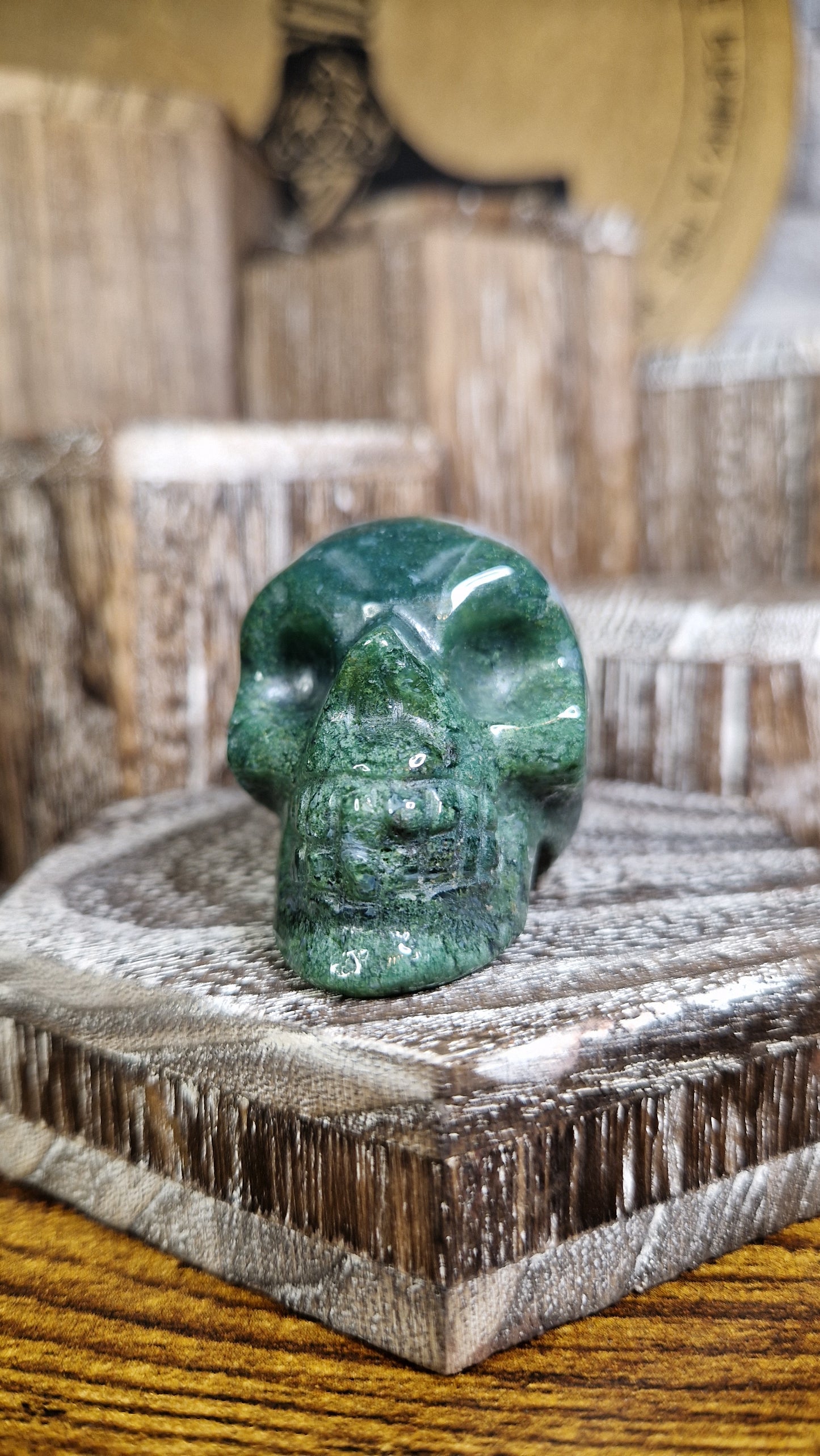 Moss Agate Skull - 20