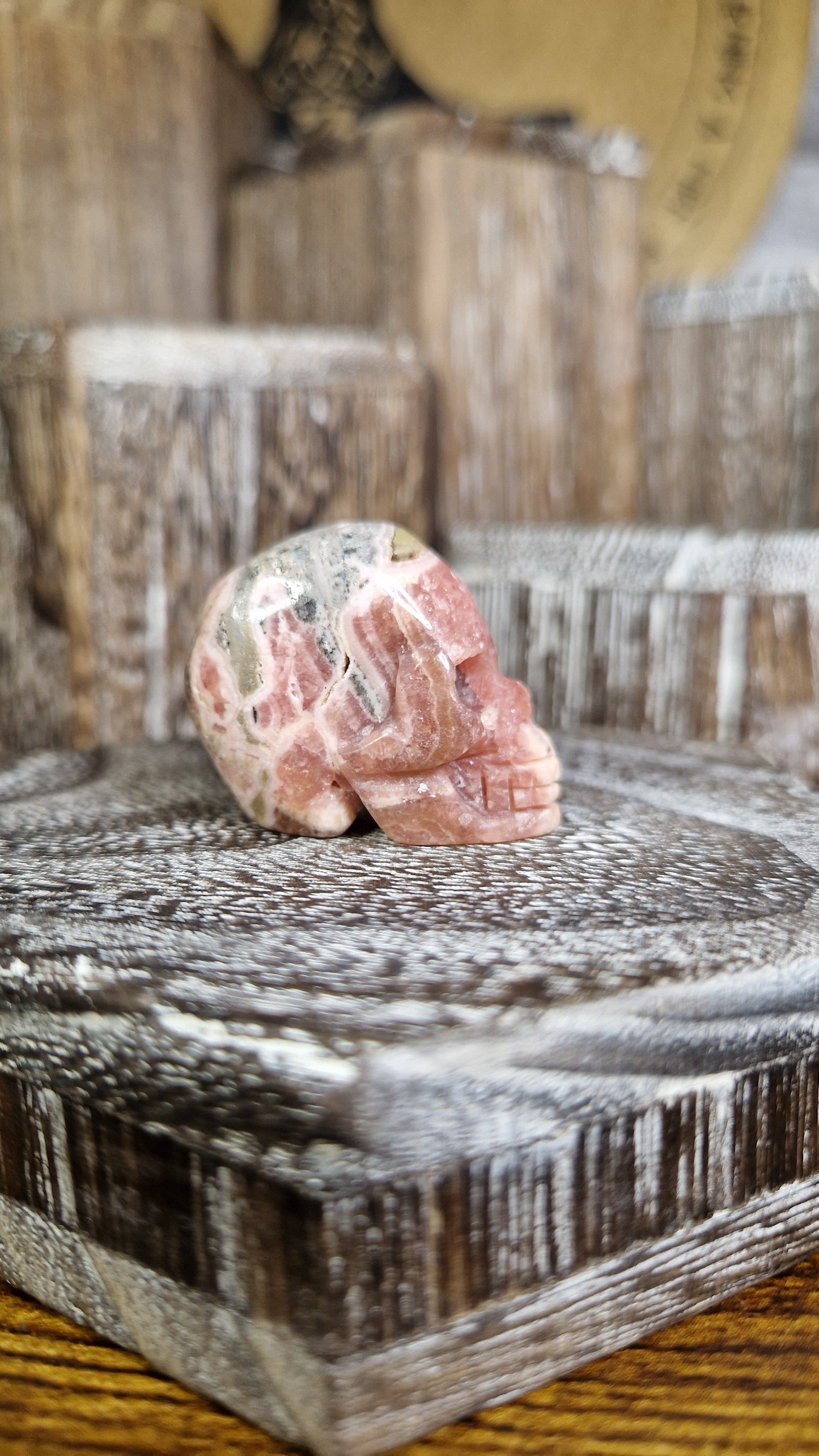 Rhodonite Skull - 30