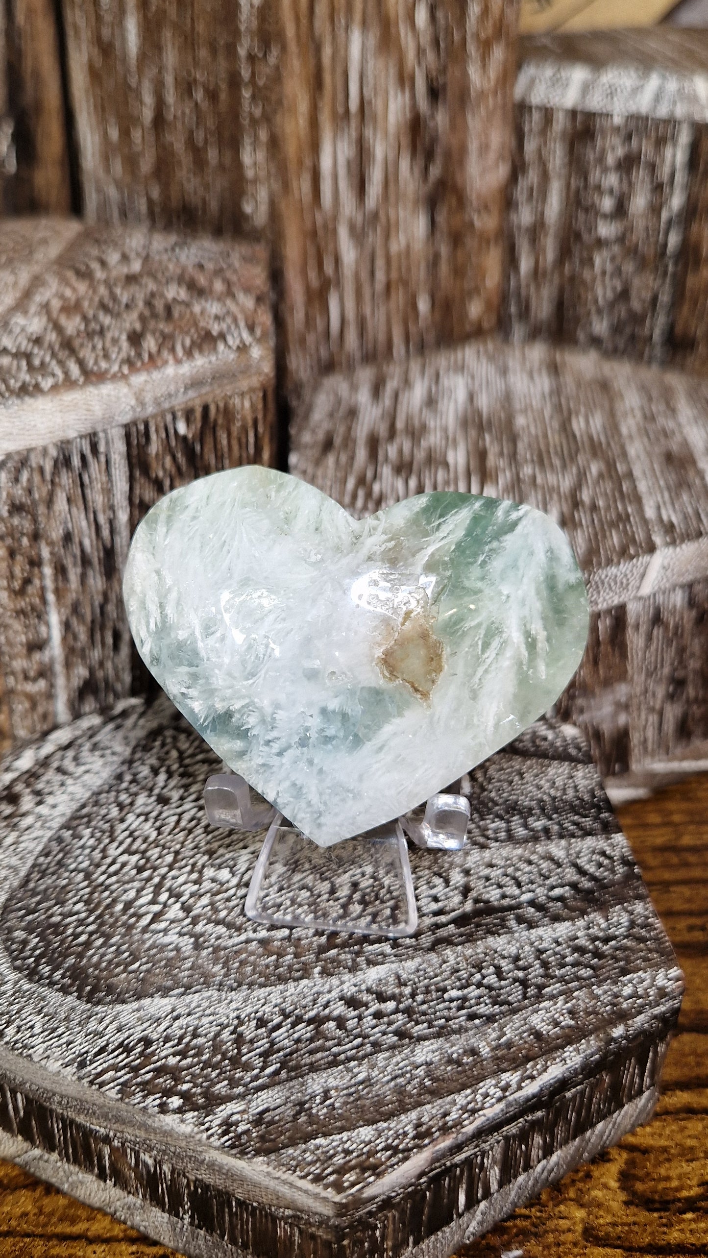 Feather Fluorite Heart - 64