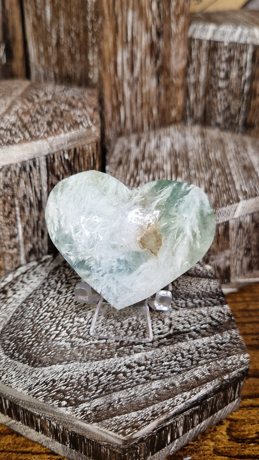 Feather Fluorite Heart - 64
