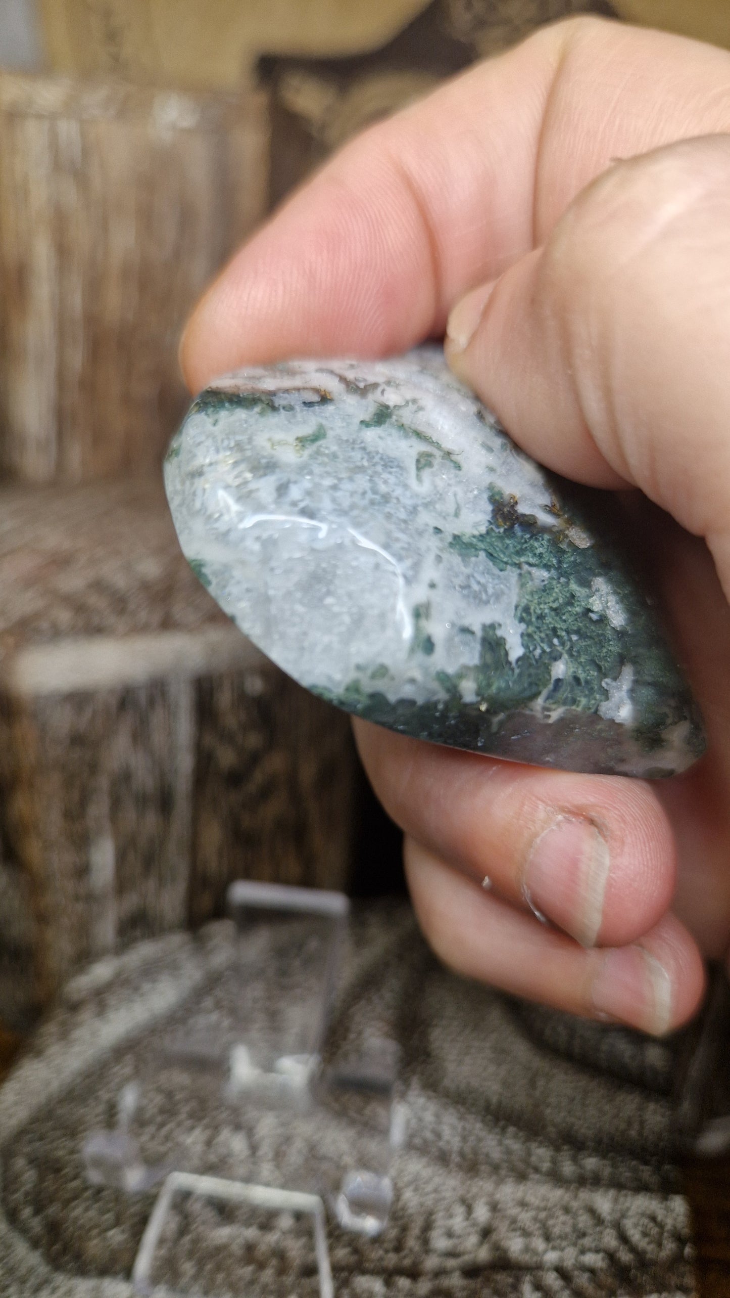 Moss Agate Heart  - 77